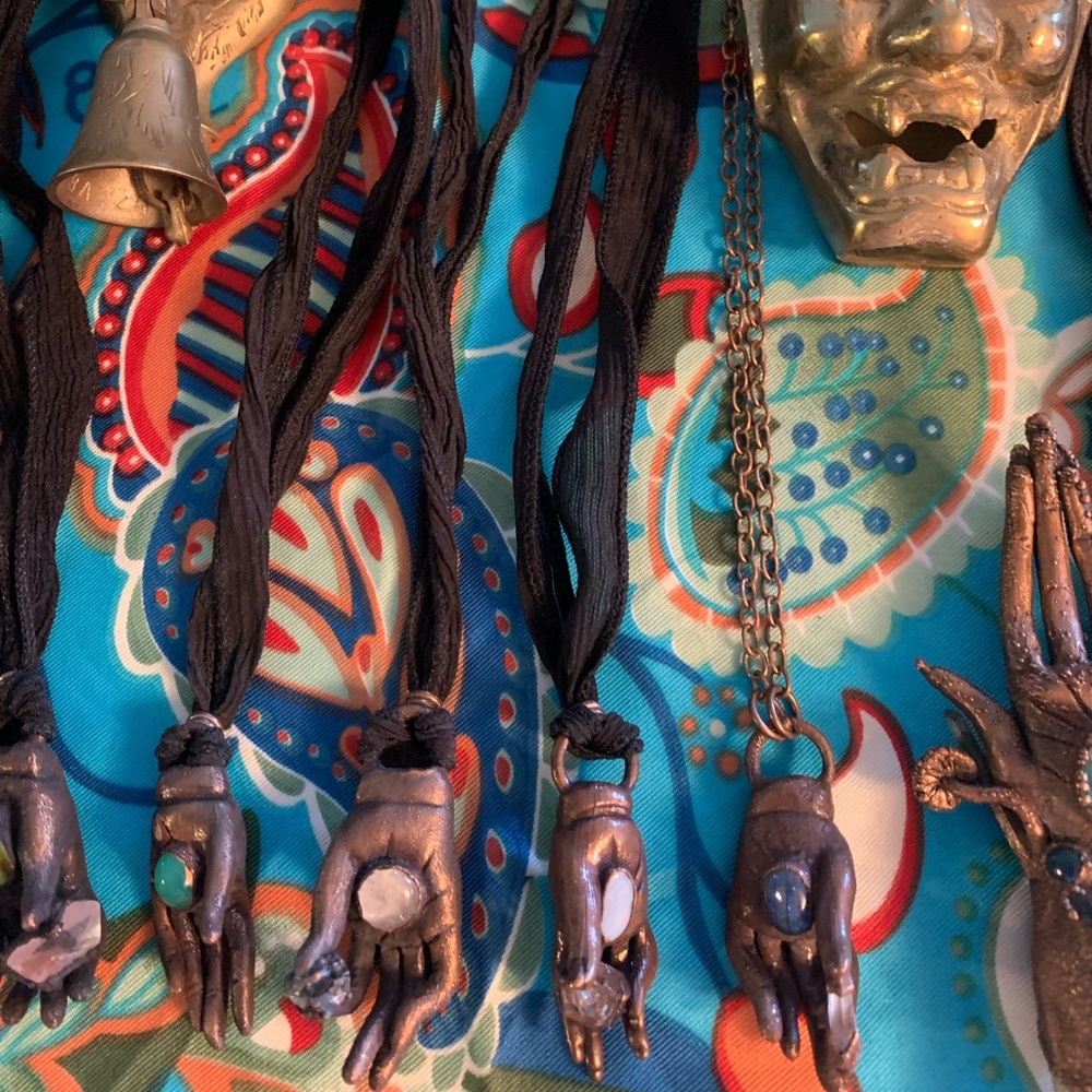 My Entire Bonesteeth Electroformed/Sterling Hand Talisman Necklace Collection!!